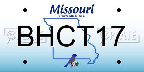 BHCT17 Missouri License Plate