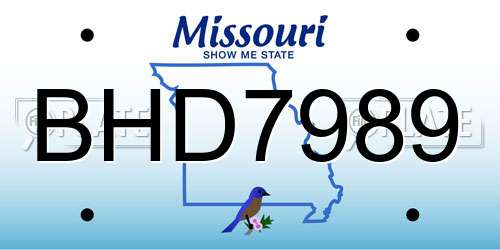 BHD7989 Missouri License Plate
