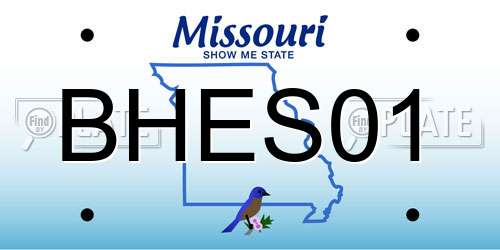 BHES01 Missouri License Plate