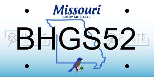 BHGS52 Missouri License Plate