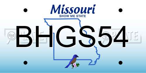 BHGS54 Missouri License Plate