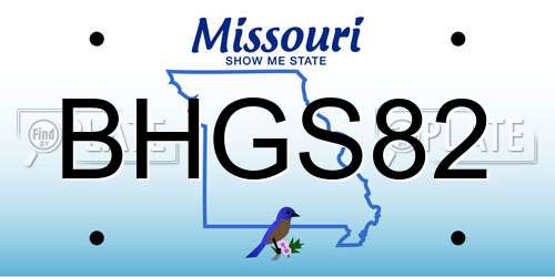 BHGS82 Missouri License Plate
