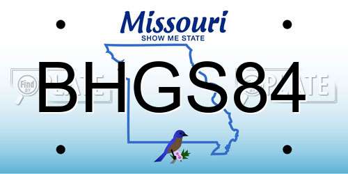 BHGS84 Missouri License Plate