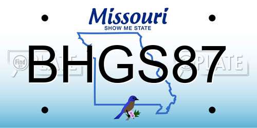 BHGS87 Missouri License Plate