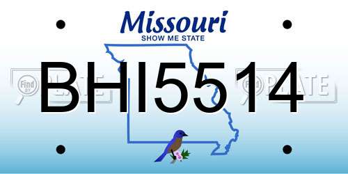 BHI5514 Missouri License Plate
