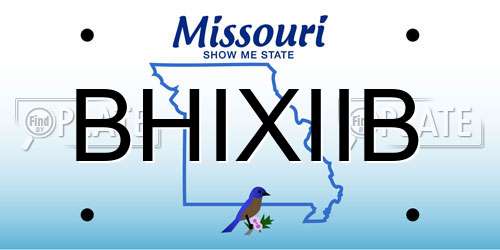 BHIXIIB Missouri License Plate