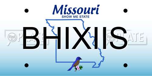 BHIXIIS Missouri License Plate
