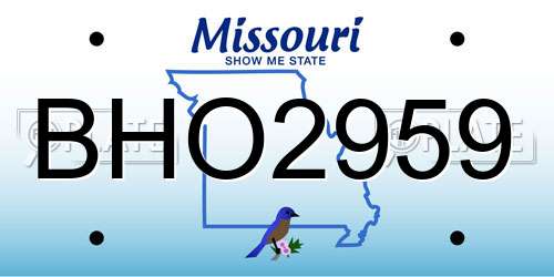 BHO2959 Missouri License Plate