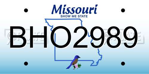 BHO2989 Missouri License Plate