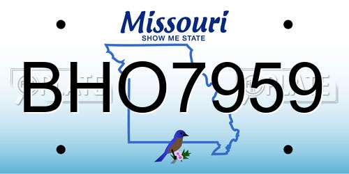 BHO7959 Missouri License Plate