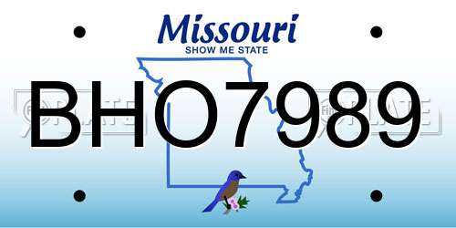 BHO7989 Missouri License Plate
