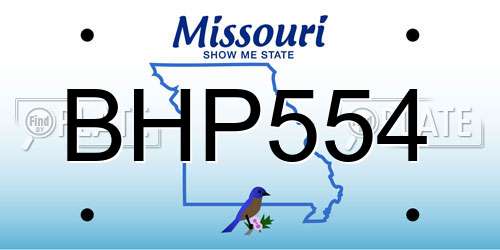 BHP554 Missouri License Plate