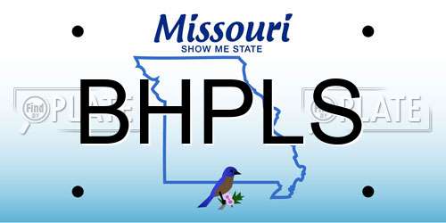 BHPLS Missouri License Plate