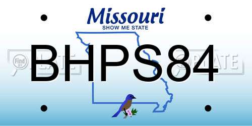 BHPS84 Missouri License Plate
