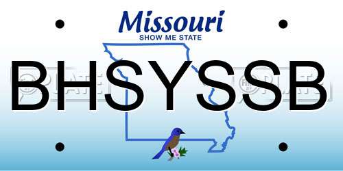 BHSYSSB Missouri License Plate