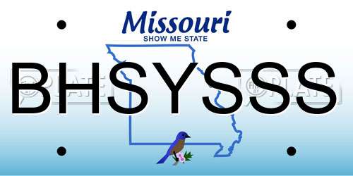 BHSYSSS Missouri License Plate