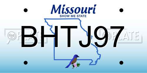 BHTJ97 Missouri License Plate