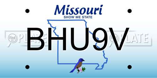 BHU9V Missouri License Plate