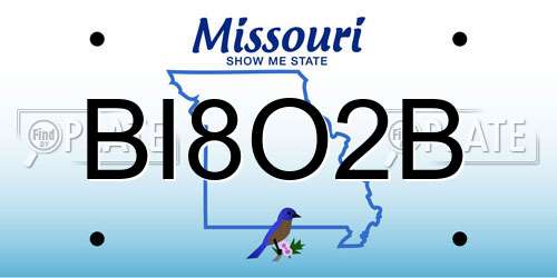 BI8O2B Missouri License Plate
