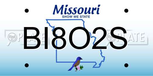 BI8O2S Missouri License Plate