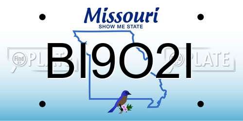 BI9O2I Missouri License Plate
