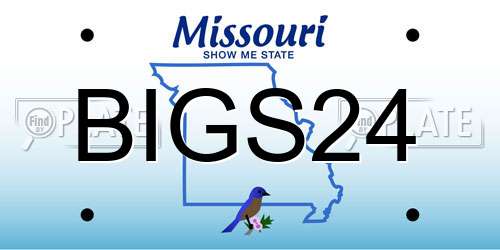 BIGS24 Missouri License Plate