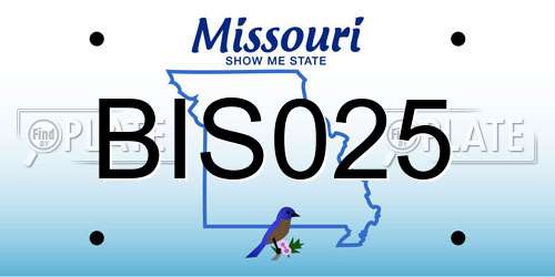 BIS025 Missouri License Plate