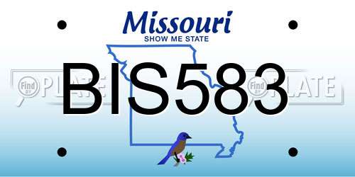 BIS583 Missouri License Plate