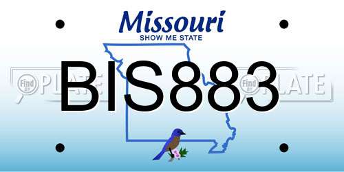 BIS883 Missouri License Plate