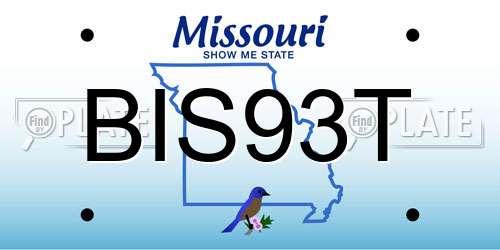 BIS93T Missouri License Plate