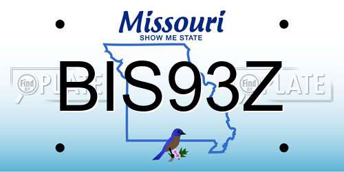 BIS93Z Missouri License Plate