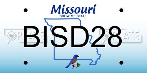 BISD28 Missouri License Plate