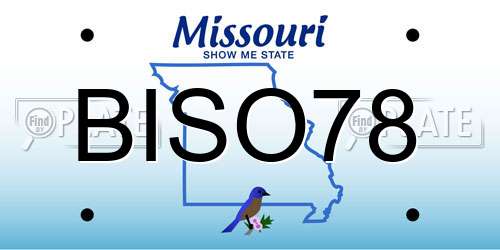 BISO78 Missouri License Plate
