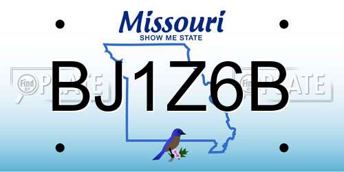 BJ1Z6B Missouri License Plate