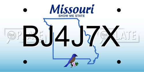 BJ4J7X Missouri License Plate