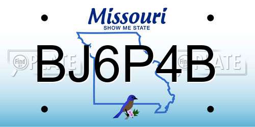 BJ6P4B Missouri License Plate