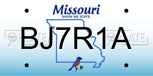 BJ7R1A Missouri License Plate