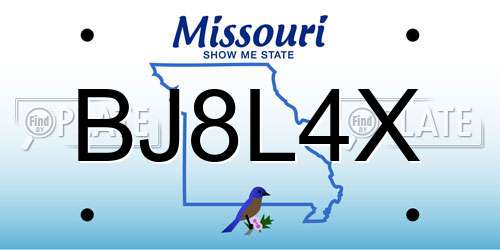 BJ8L4X Missouri License Plate