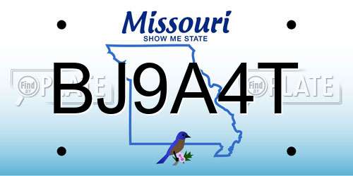 BJ9A4T Missouri License Plate