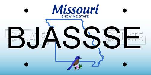 BJASSSE Missouri License Plate