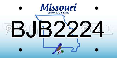 BJB2224 Missouri License Plate