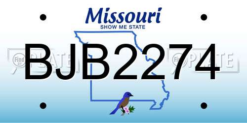 BJB2274 Missouri License Plate