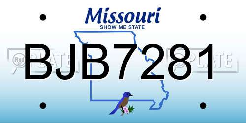 BJB7281 Missouri License Plate