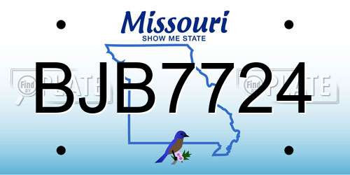 BJB7724 Missouri License Plate