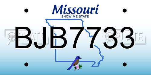 BJB7733 Missouri License Plate