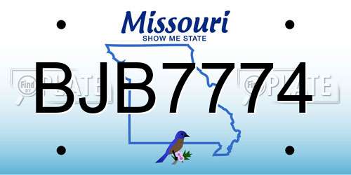 BJB7774 Missouri License Plate