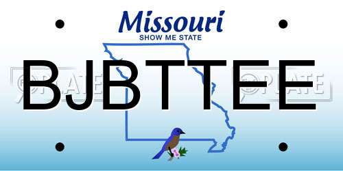 BJBTTEE Missouri License Plate