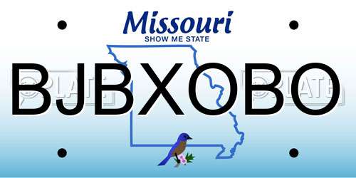 BJBXOBO Missouri License Plate