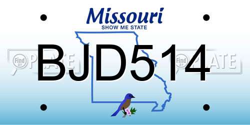 BJD514 Missouri License Plate