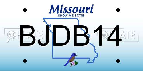 BJDB14 Missouri License Plate